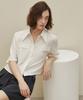 A Leaf Back Shirring Pocket Shirt_Ivory