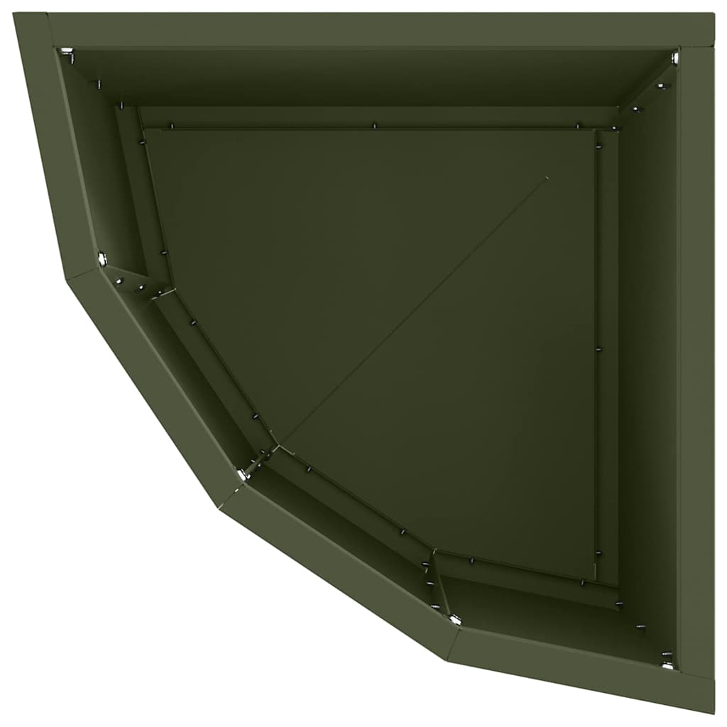 Corner Planter Olive Green 30 X 30 X 35 Cm Steel