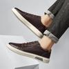 Fashion Men's Genuine Leather Sneakers Casual Fashion Walking Shoes Comfortable Lightweight Skate Shoes for Men Breathable Men Flats