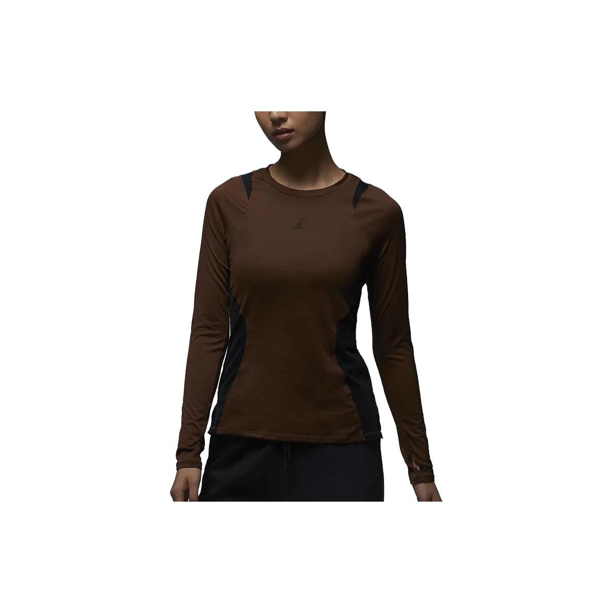 (WMNS) Air Jordan Long Sleeve Base Layer Brown Women s FD7383-259 L