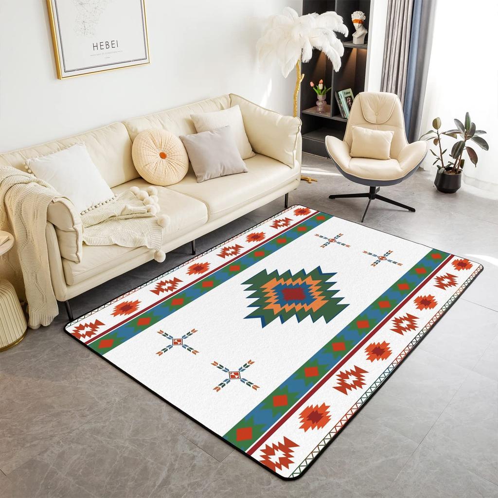 Western Aztec Living Room Rug Exotic Nordic Style Bohemian Floor Mat Ethnic Tribal Arrow Doormat Country Retro Geometric Carpet