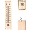 Digit Temperature Gauge Wall-Mounted Temperature Monitor Measuring Meter Wooden Thermometer  Garden