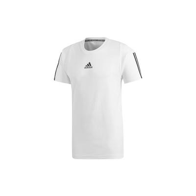 Three-Stripe Print Training Sports Short Sleeve T-Shirt Men Tops White DQ1453