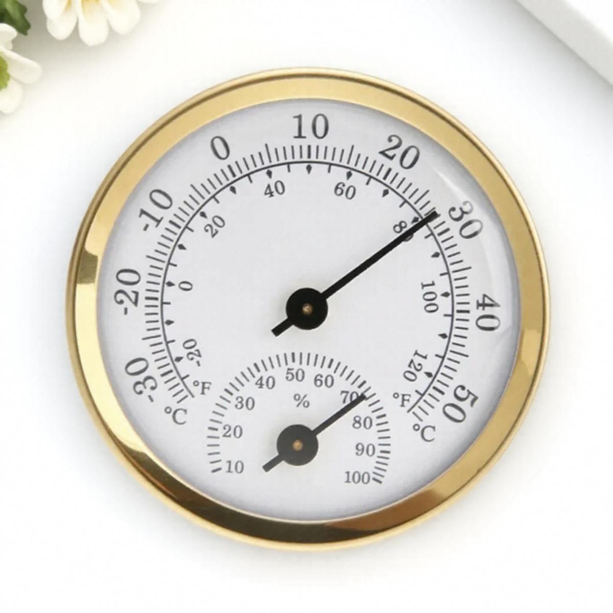 

High Precision Wall Mounted Thermometer Hygrometer Indoor Mini Household Temperature Sensor Digital for Home Room золотой