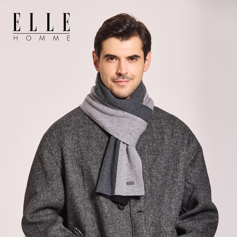 

ELLE Мужской вязаный шарф из 100% ягнячьей шерсти подарочный набор 180x30 CM