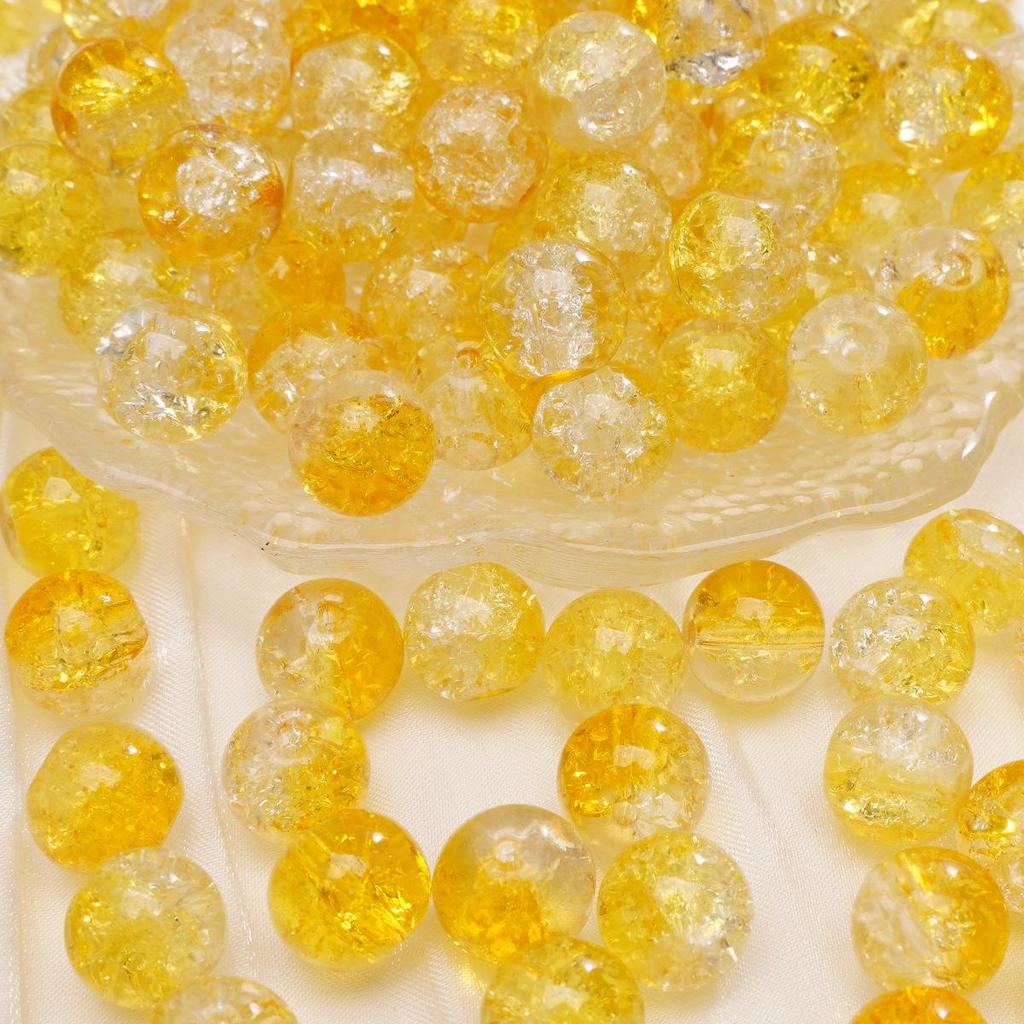 8/10mm Crackle Glass Beads for DIY Jewelry - Round Beads for Bracelets & Necklaces
