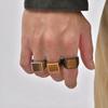 Vnox Stainless Steel Tiger Eye Ring for Men Him, Natural Stone Square Signet Ring 14mm Wide Size 7-12, 2026 Fashion Jewelry Gift
