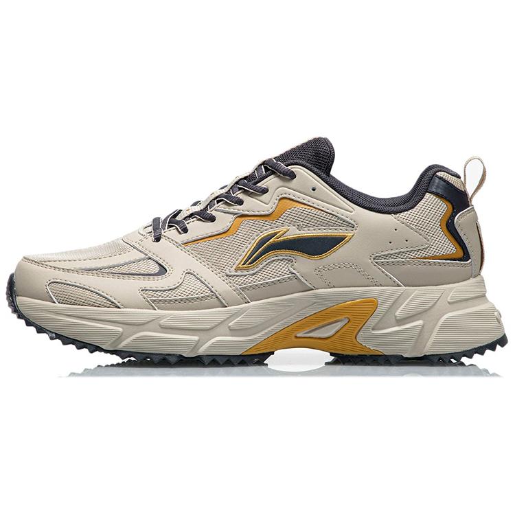 New LiNing Support Trendy Non slip Lightweight Low Top Sports Casual Shoes Beige Yellow ARLQ001-7
