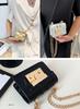 [Suitcase Company] GPT Mini Crocodile-Style Shoulder Bag for Women, Stylish Pochette, Small Crossbody Bag, Micro Flap, with Chain, Gold