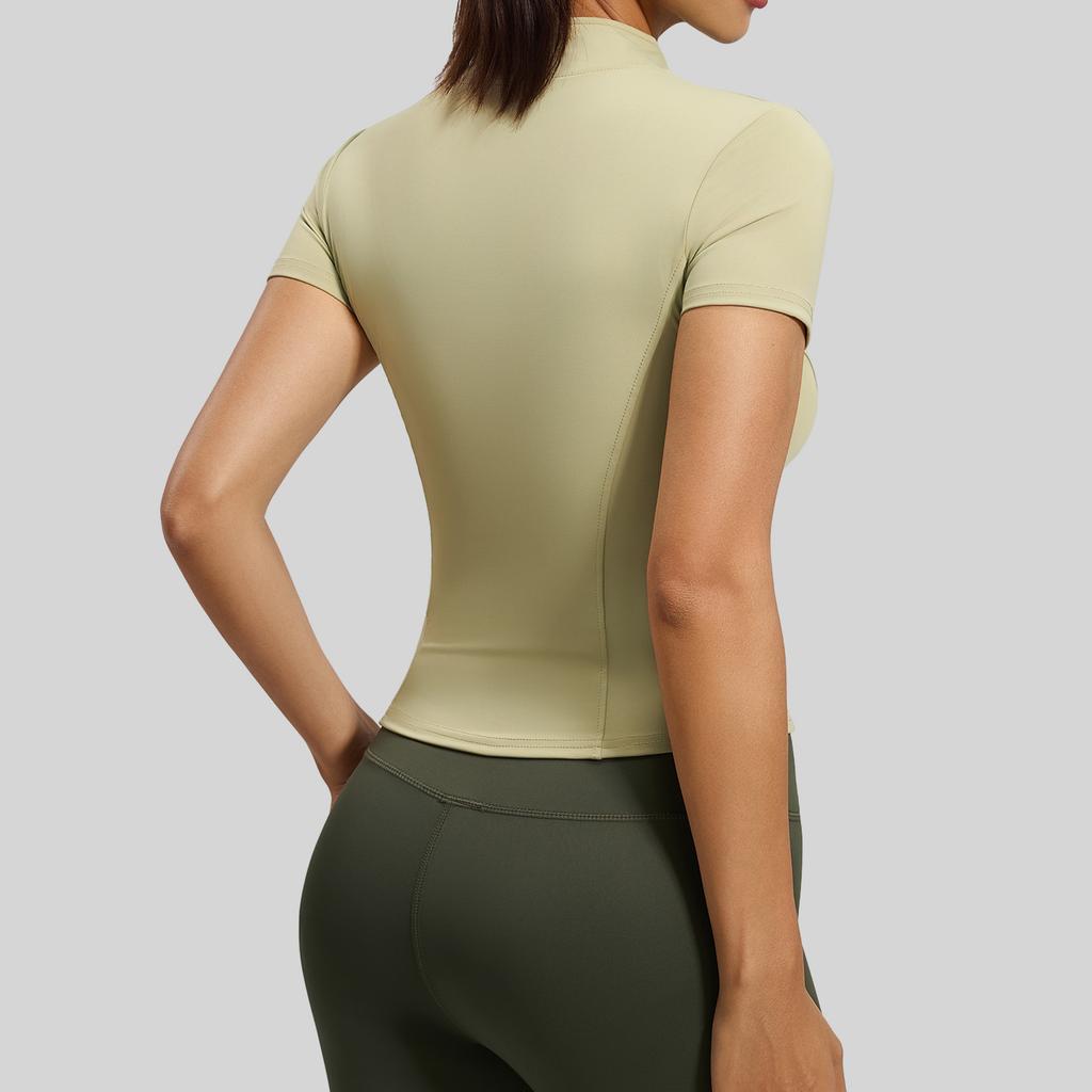 Summer New High Elastic Yoga Clothing Women Jacket Tight Running Naked Fitness Sports Top Short Sleeved Female
