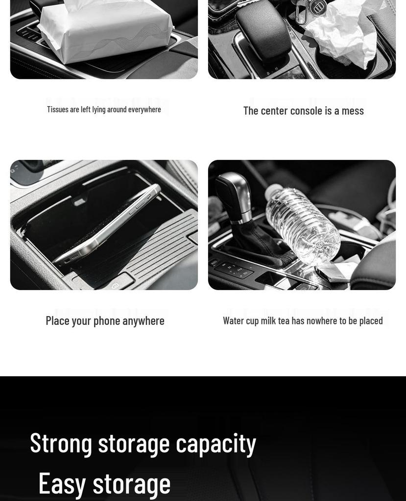 Compatible Tissue Box and Cup Holder for Zeekr Models X007, 001, 009, 7X, 8X, 9X, MIX - Car Armrest Storage Solution