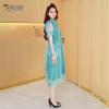 Women's Chiffon Patchwork Printed Mid-Length Dress