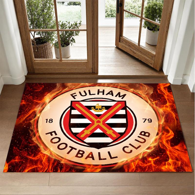 Fulham Voetbal Design Kristalfluweel Tapijt Zacht Decoratief Matje voor Slaapkamer Entree