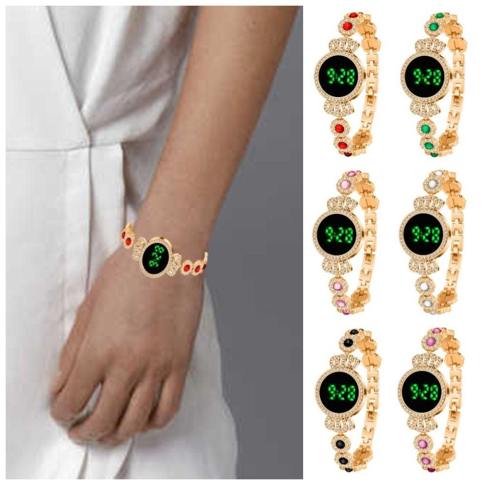 Elegant Touch Digital Wrist Watches Retro Rhinestone Wristwatch Women's Electronic Watch  Gifts