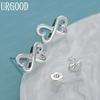 925 Sterling Silver Wedding Jewelry Heart Shape Fashion Piercing Earrings