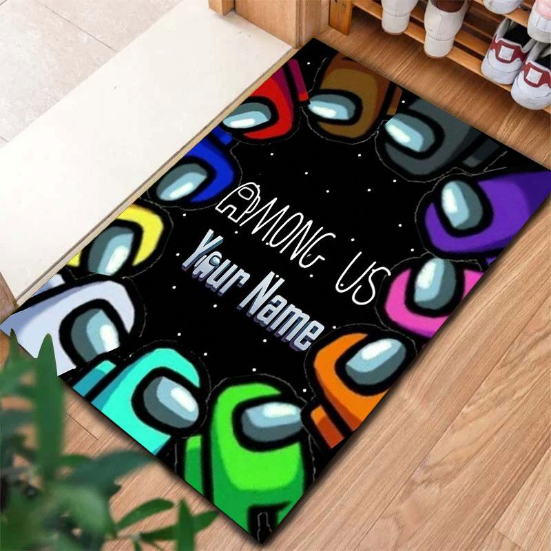 Among Us Custom Name Carpet Rug for Living Room Bedroom Home Sofa Decoration,Kids play Non-slip Floor Mat