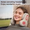 Almofada de Pescoço de Viagem com Fones de Ouvido Bluetooth com Cancelamento de Ruído Formato U Espuma de Memória Almofadas de Avião Suporte de Cabeça para Voo e Carro Aquecimento Almofada Musical