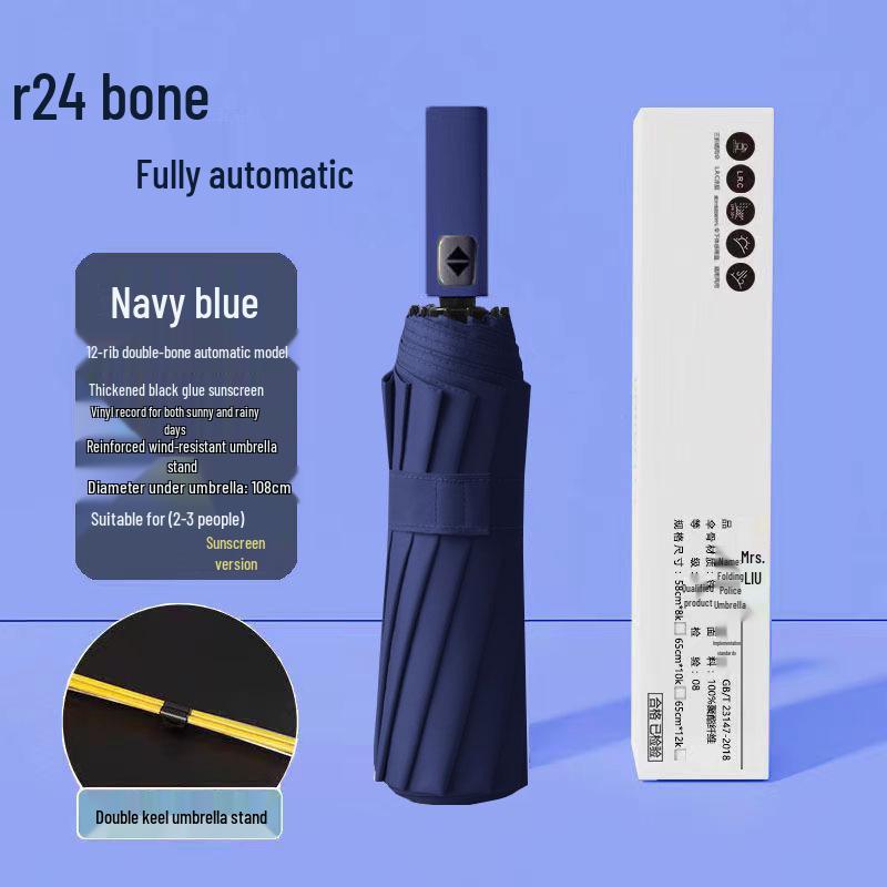 Q Fully Automatic Extra-Large Umbrella: Sun & Rain Dual Use, Reinforced Anti-UV Sunshade for Men & Women.