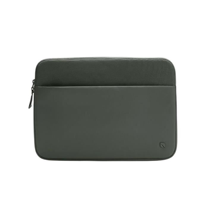 Housse pour MacBook Pro 16" - INCACE - Zippée - Polyester 900D - Doublure en fausse fourrure - Vert