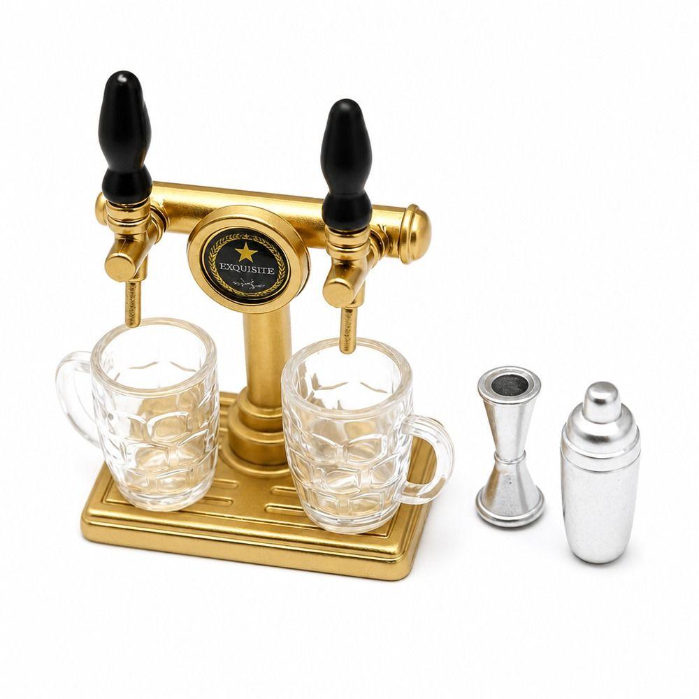 5pcs/set Dollhouse Decor Miniature Beer Tap Set Cocktail Shaker Miniature  Dollhouse Bar Accessories