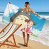 Totoro Cartoon Print Beach Towel, Large Soft Quick Dry Towel for Beach Camping Swimming