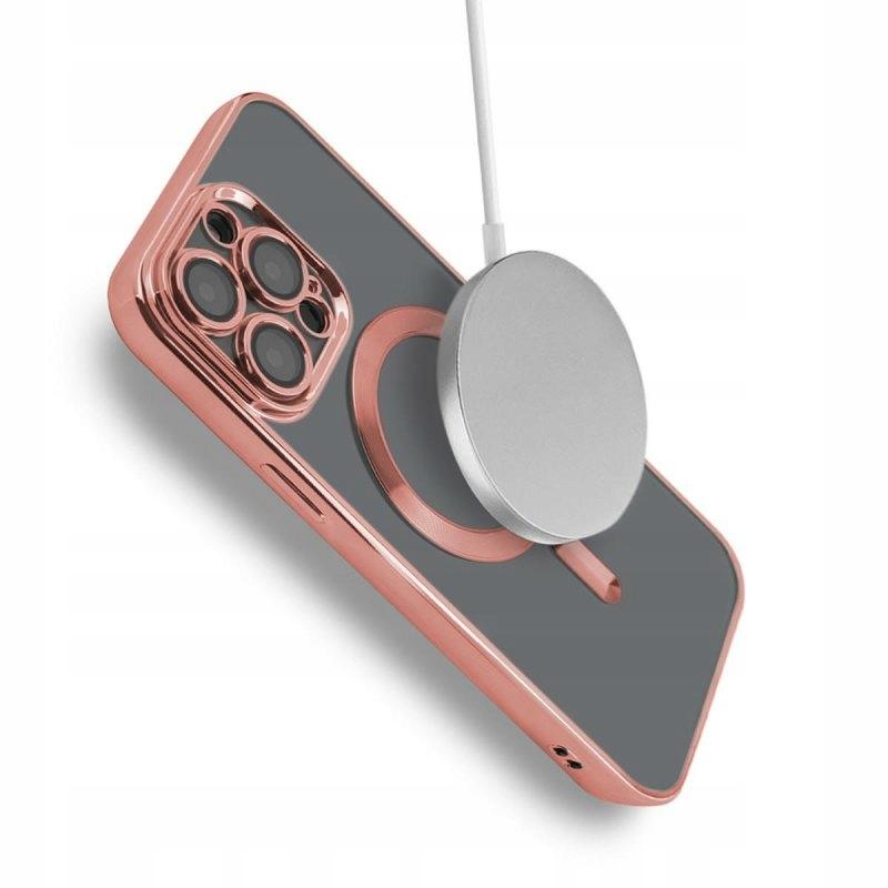 Etui do iphone 11 magsafe magshine obudowa wzmacniana różowy case + szkło