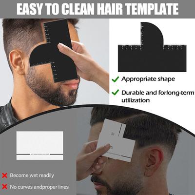 1/2Pcs Men Hair Styling Template Color Enhancement Barber Card with Measurement Indicator Men Hairline Beard Lineup Guide Shaping Haircut Template