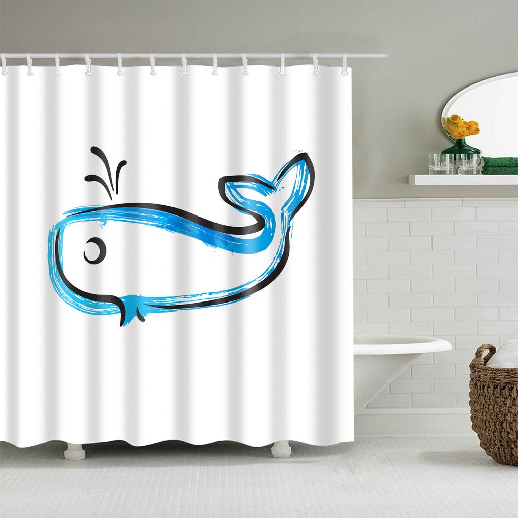 Animals Octopus Wolf Lion Seahorse Turtle Shower Curtains Bathroom Curtain Frabic Waterproof Polyester Bathroom Curtain Hooks