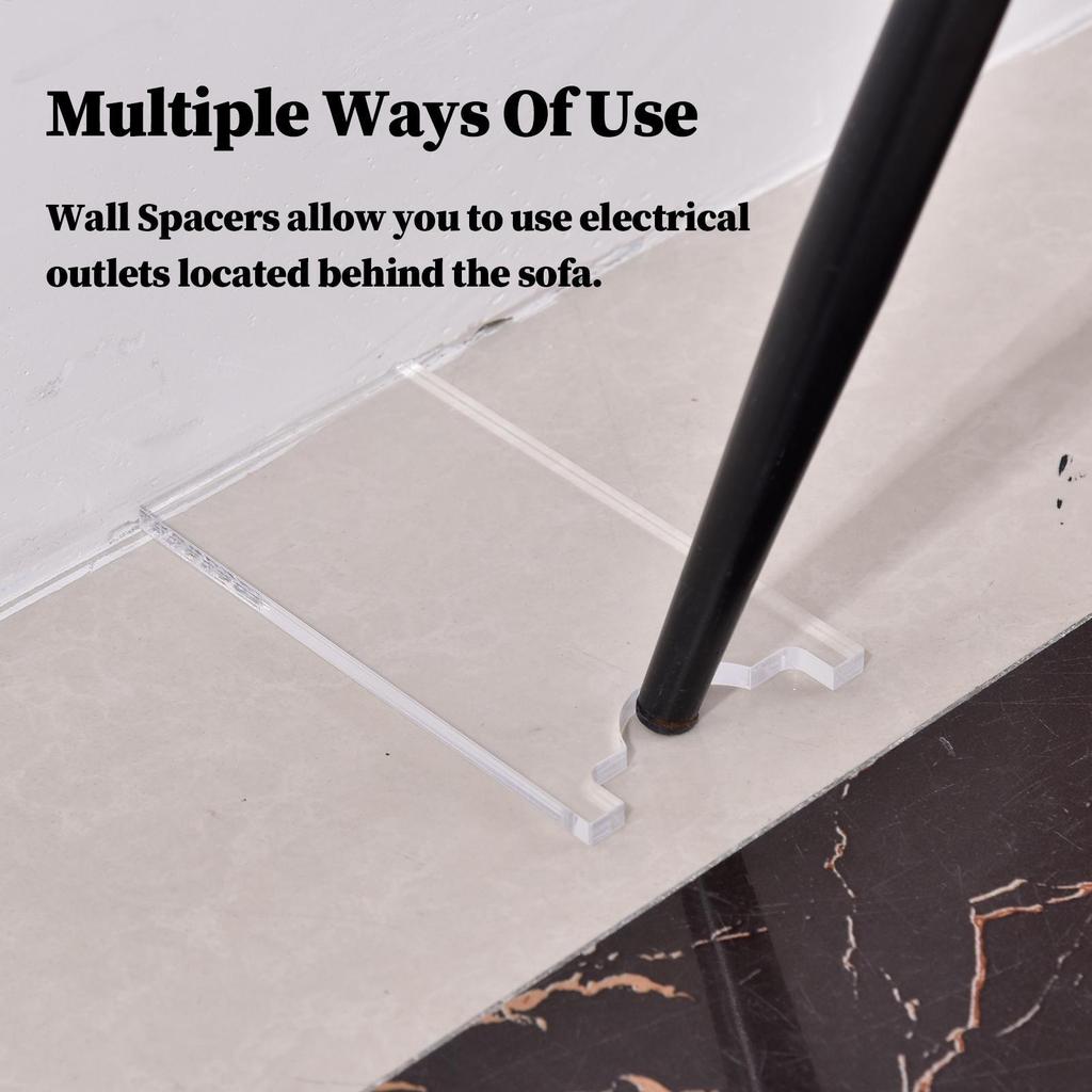 Bed Stoppers 2-Piece Acrylic Clear Couch Stoppers for Wall Anti-Shake Stabilizer Furniture Pads for Safety Protection Prevents