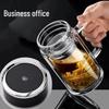 Wanda Hochborosilikat Doppelwandige Glas Teetasse mit Schraubverschluss und individuellem Logo