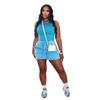 TW741 European-American Style Cotton Shorts & Sexy Tank Top Casual Two-Piece Set