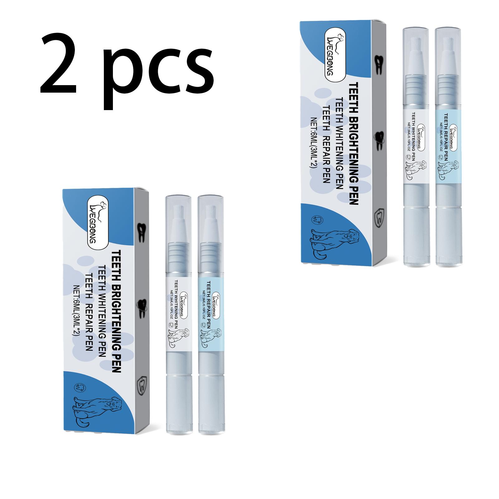 

Yegbong Pet Teeth Whitening Pen Set, Cat and Dog Teeth Cleaning Tool, Pet Teeth Cleaning to Remove Tartar and Stains 6ml