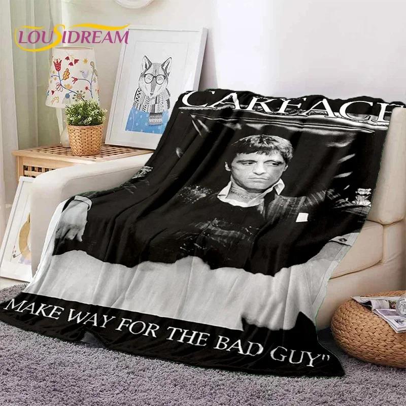 Scarface Tony 3D Printing Movie Soft Flannel Blanket for Beds Bedroom Sofa Picnic,Throw Blanket for Cover Outdoors Leisure Gift