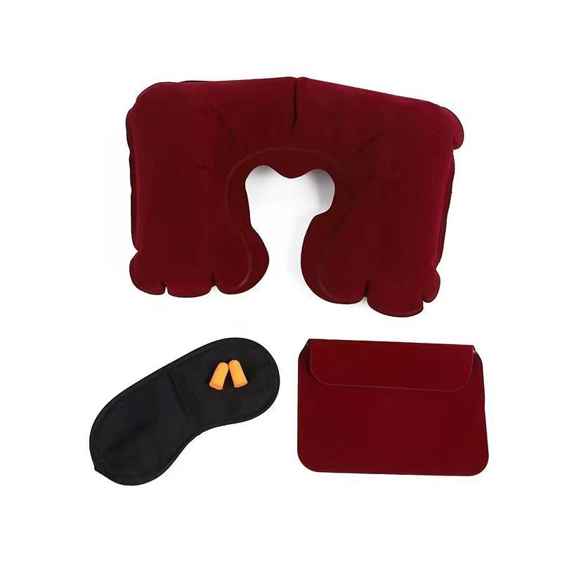 Inflatable U-Shaped Neck Pillow & Travel Essentials Kit
