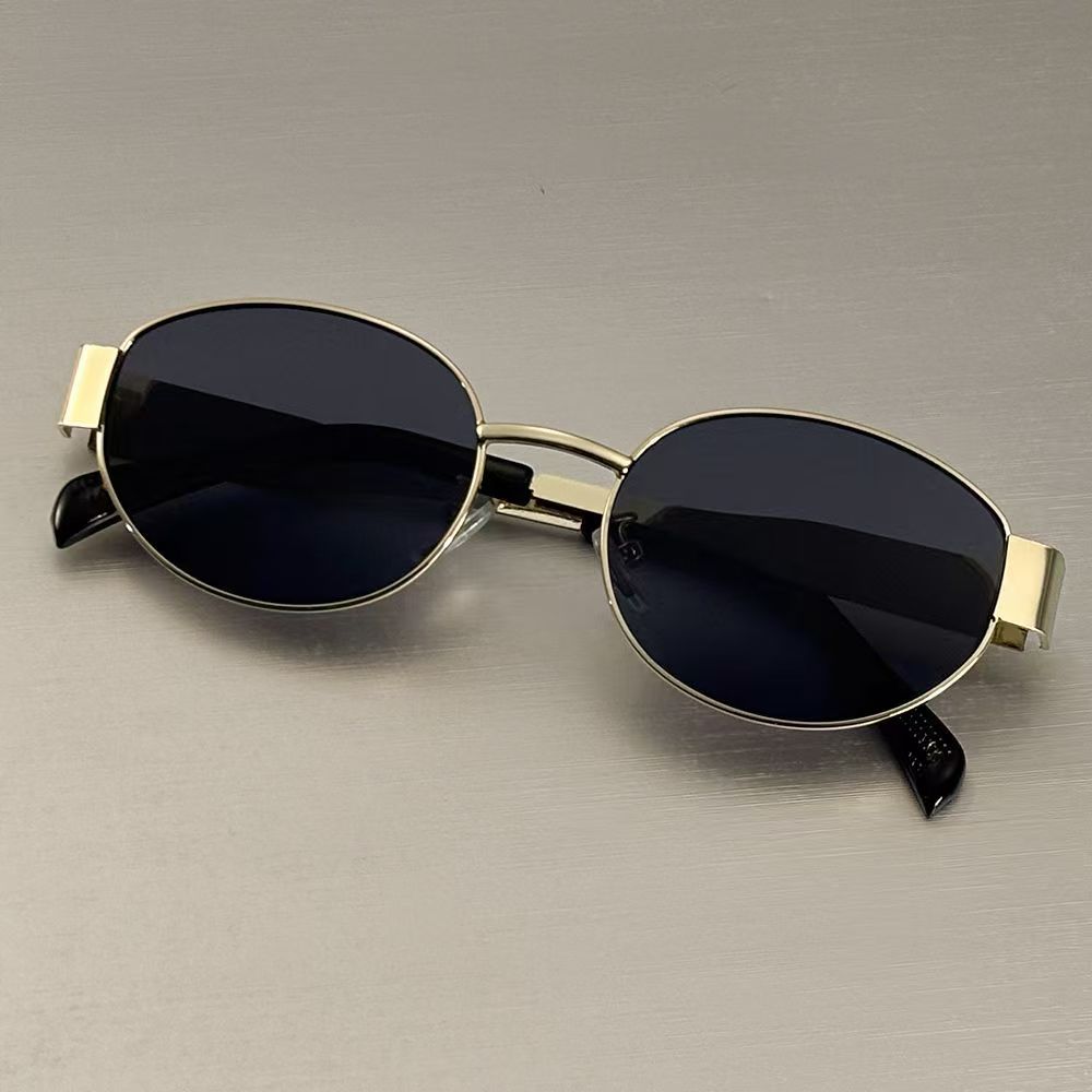 

New Oval Sunglasses for Women Men Trendy Metal Frame Sun Glasses Classic Shades Casual Eyewear
