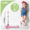 Pink Adjustable Three-Wheel LED Light-Up Kids Scooter