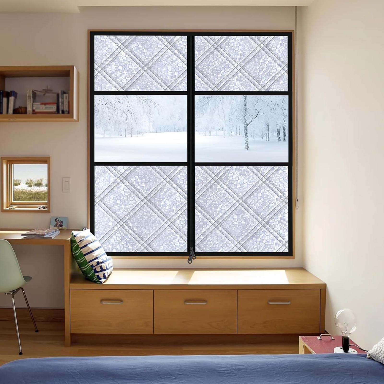 

Теплоизоляционная оконная штора для зимы, рулонная, без сверления, теплоизоляционное оконное покрытие, драпировка для квартиры, общежития, спальни, ванной комнаты, съемной квартиры 47x55 inches