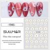 Summer Camellia Clear Flower Stickers for Nail Art - White and Ice Transparent Floral Decals