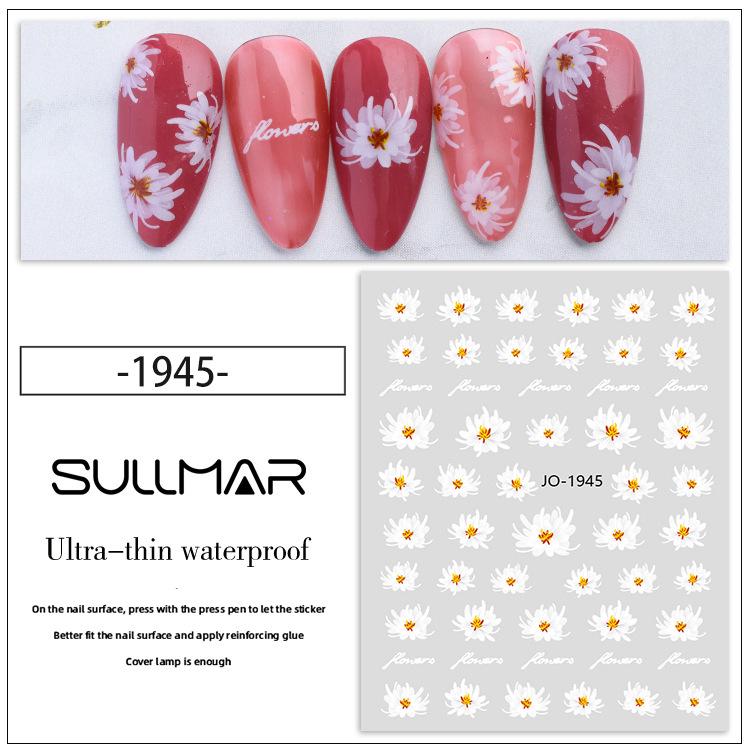 Summer Camellia Clear Flower Stickers for Nail Art - White and Ice Transparent Floral Decals