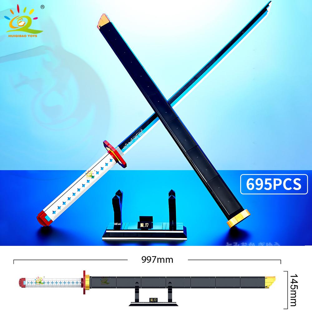 Samurai Sword Building Blocks Ninja Blade Katana Japanese Anime Butterfly Nichirin Knife Bricks Children Toys for Adult