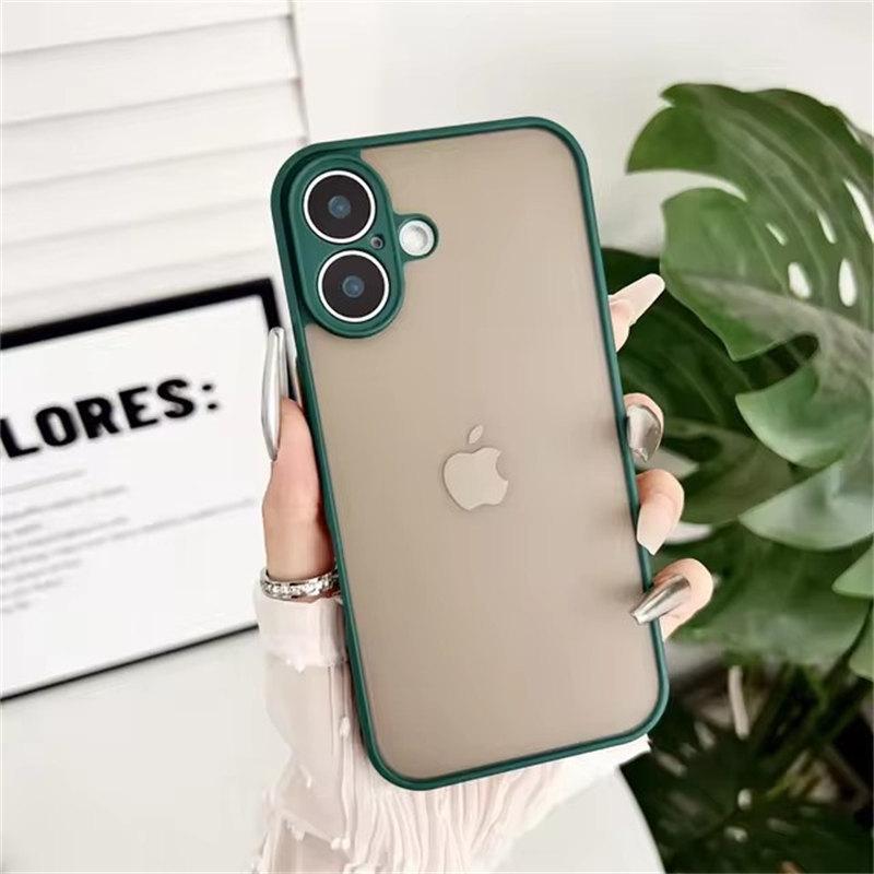 Husă de lux, rezistentă la șocuri, translucidă, mată, armură, pentru iPhone 16 15 14 Pro Max Plus 13 12 Mini 11 XR X XS 7 8 SE Husă hibrid pentru PC