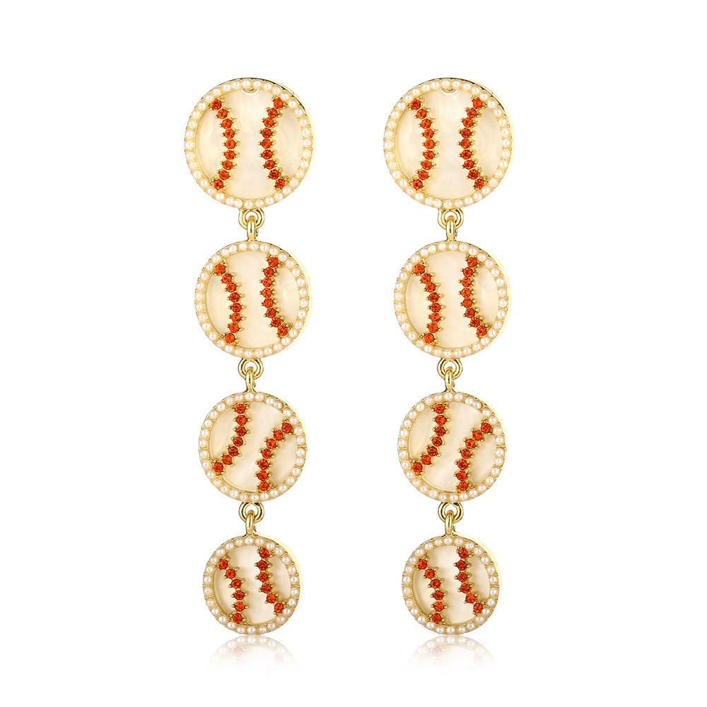 Elegant Alloy Earrings For Women With Geometric Design And Rhinestone Accents