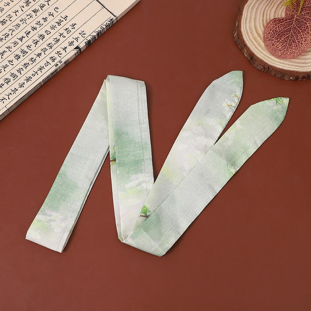 "Frühling Neu Antiker Stil Druck Seidenschal & Chinesisches Band Haarband"