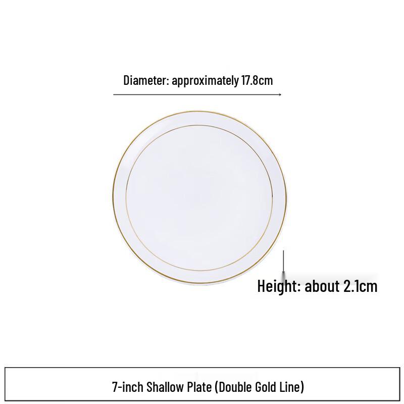 European Ceramic Gold Rim Dinner Plate