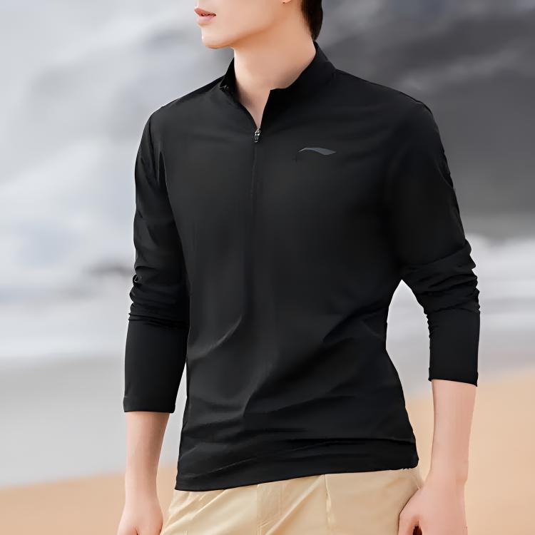 Li-Ning Spring And Autumn Outdoor Sports Casual Quick-Dry Long Sleeve T-Shirt Men Tops ATLU215-1