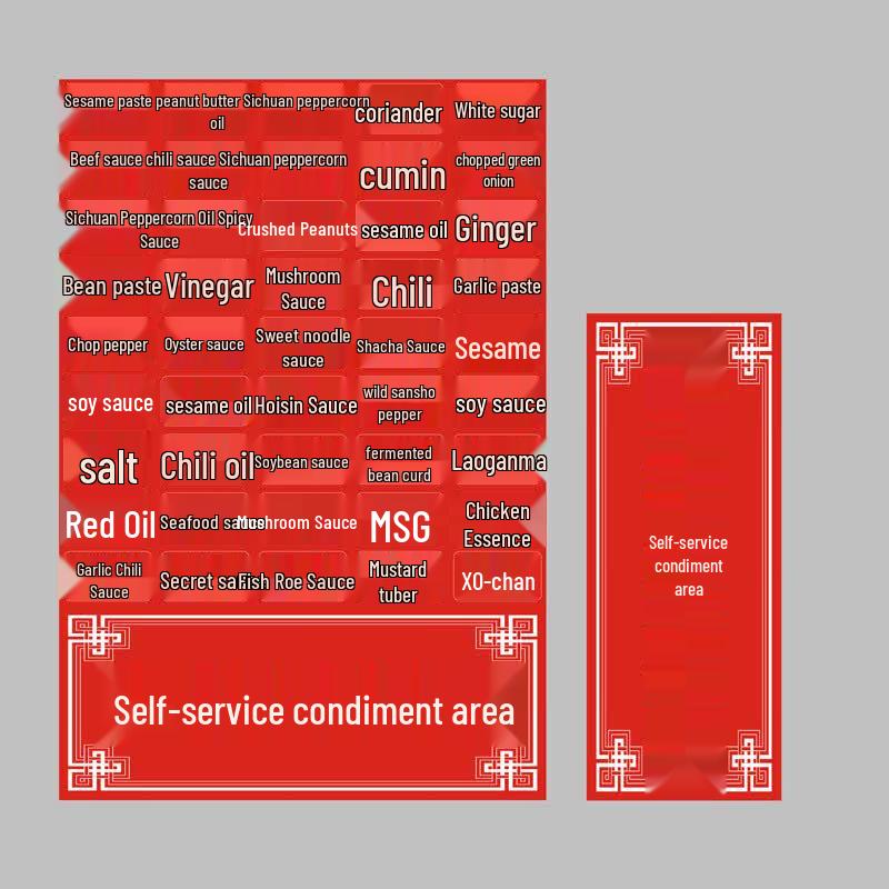 Restaurant Condiment Classification Label Sticker