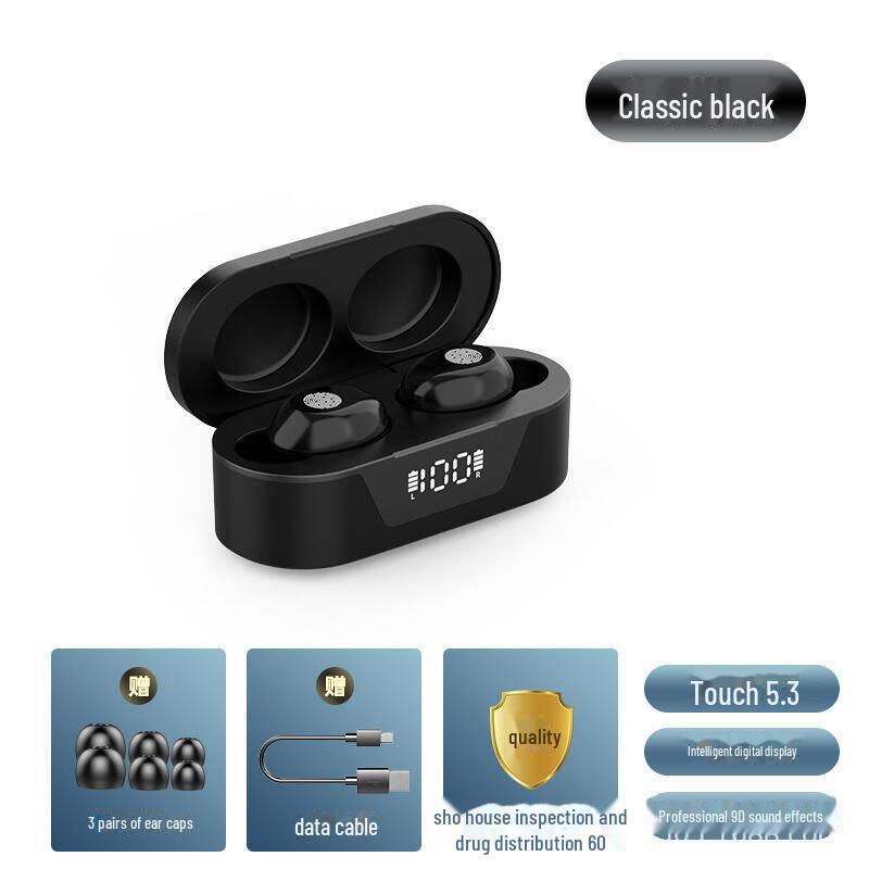 T31 Dual-Ear Touch Control Wireless Bluetooth In-Ear Headset with Digital Display