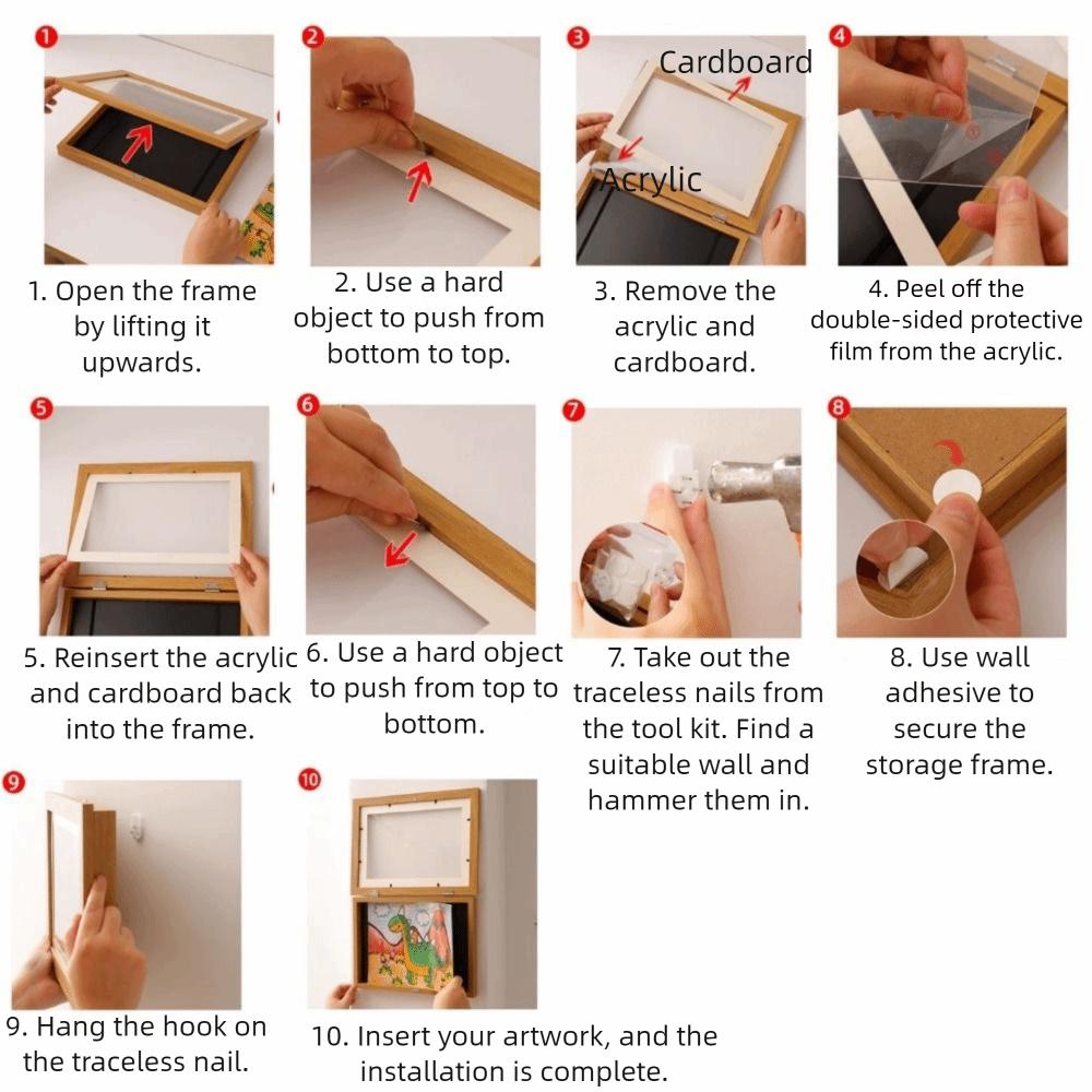 Front Opening Magnetic Flip Photo Frame Elastic Straps A4 Photo Frame Wall Decoration