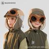 Kids Winter Warm Fleece-Lined Aviator Hat With Ear Protection Goggle Cover Unisex Ages 4-10