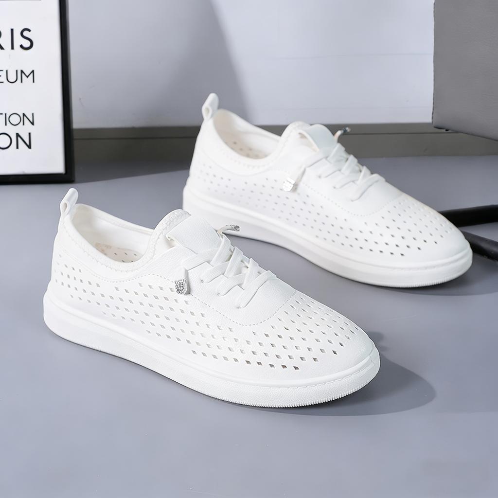 Women'S Casual Flat Tennis Shoes,Women'S Skateboard Shoes, Women'S Casual Sneakers with Hollowed-Out Minimalist Fashion